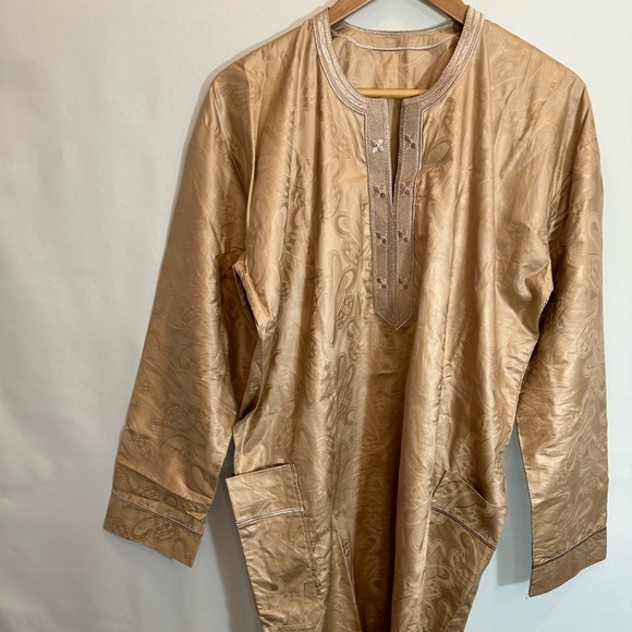 African Mens Clothing Traditional 2 Piece Embroidered Suit Shirt Pants Dashiki - Picture 2 of 12